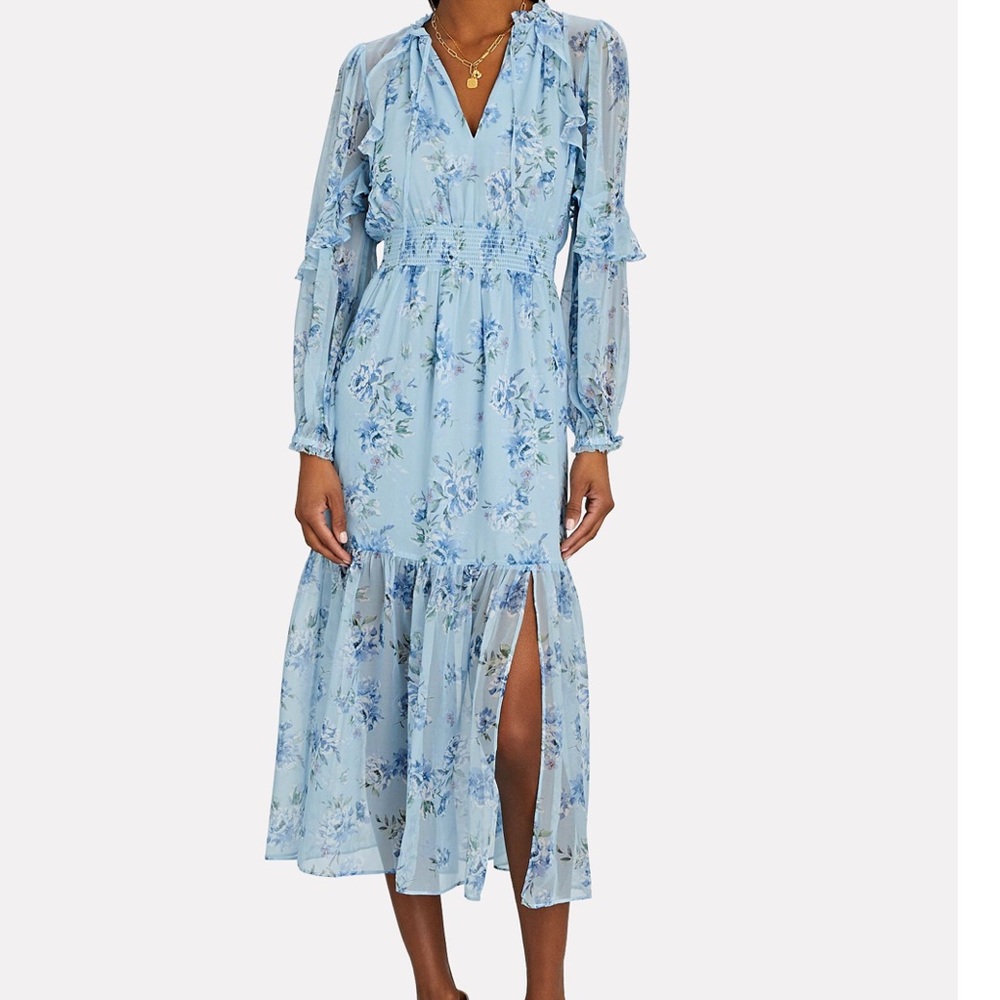 Intermix Ariana Floral Silk Midi Dress Size 2
